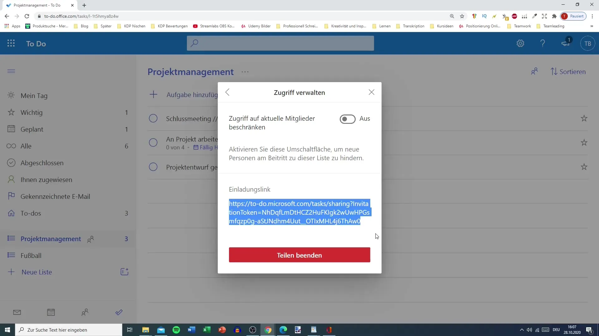 How you share lists in Microsoft To Do