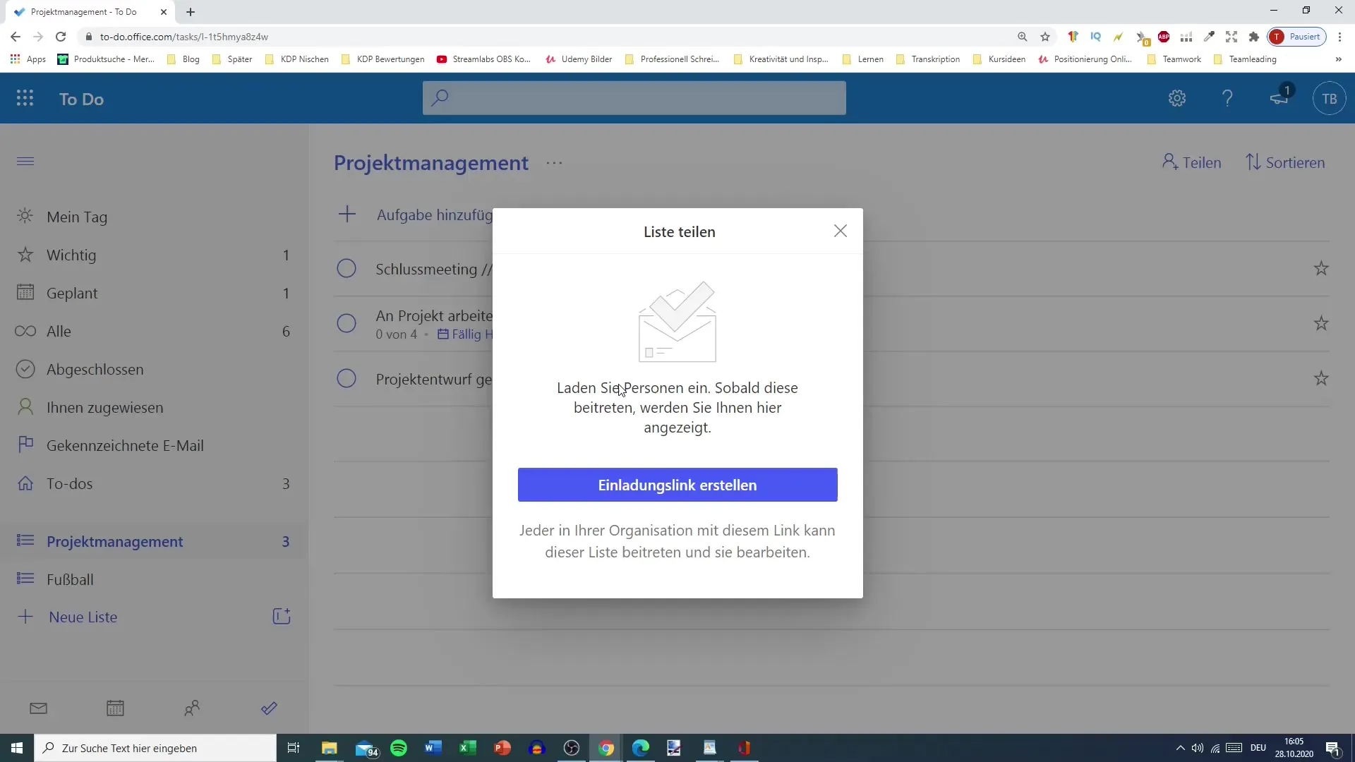 How you share lists in Microsoft To Do