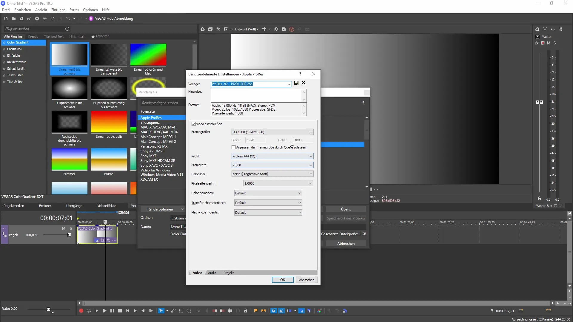Efficiente utilizzo dei nuovi codec in VEGAS Pro 19