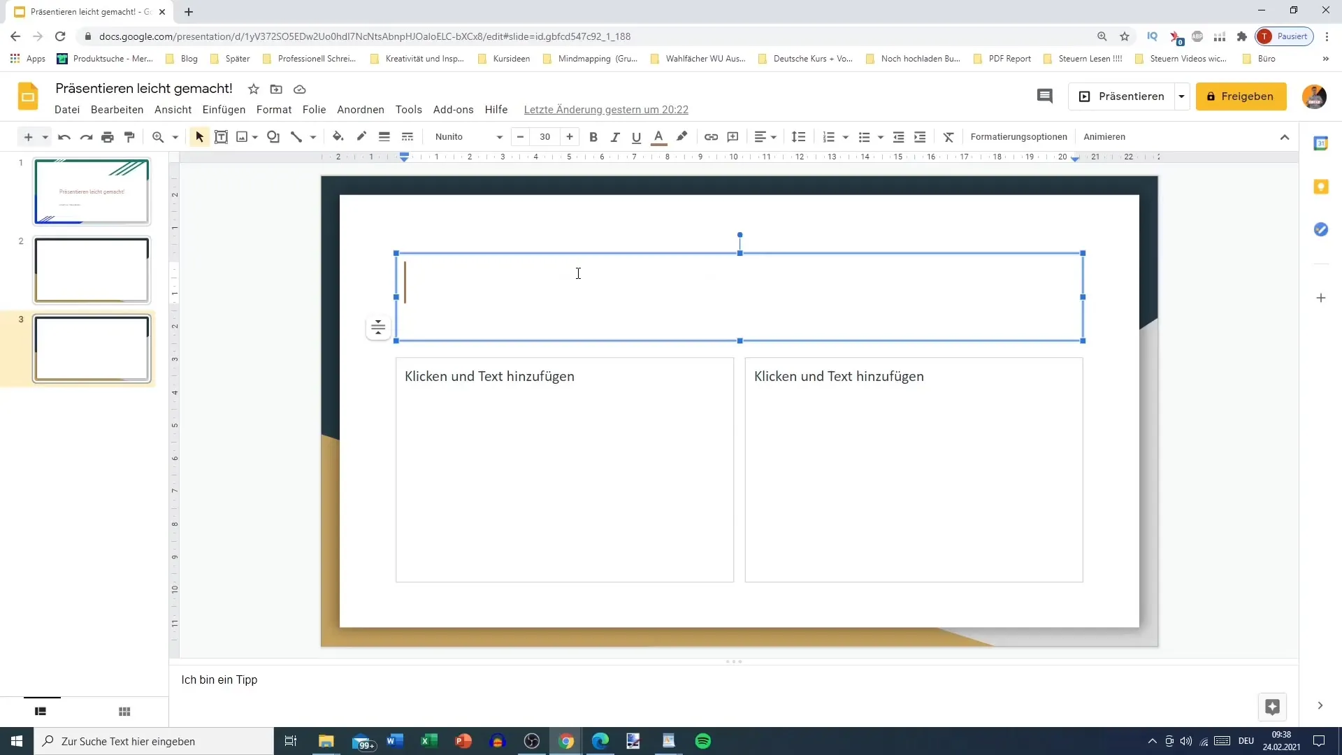 Tekstu un fontu projektēšana programmā Google Slides