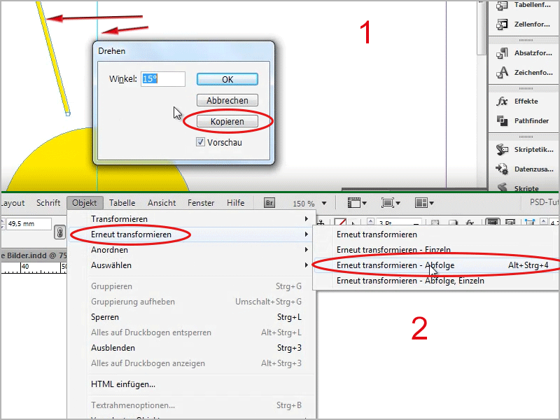 Tipps &amp; Tricks zu Adobe InDesign: Sonnenstrahleffekt/Sunbeams durch cleveres Kopieren erstellen