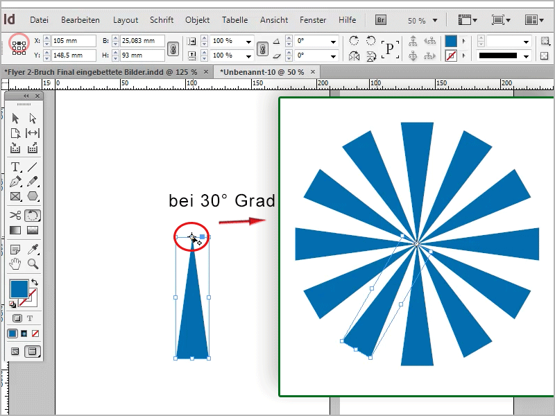 Trucos y consejos de Adobe InDesign: Cree un efecto de rayo de sol mediante una copia inteligente