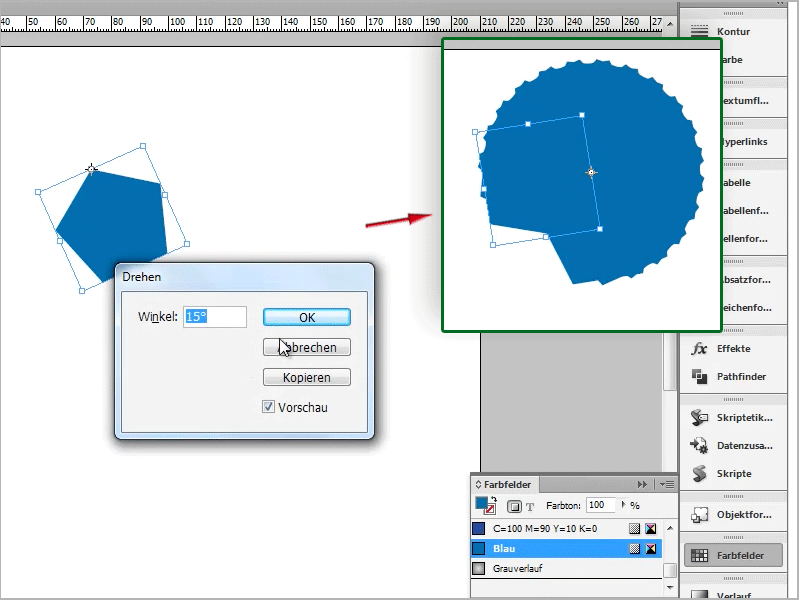 Tipps &amp; Tricks zu Adobe InDesign: Sonnenstrahleffekt/Sunbeams durch cleveres Kopieren erstellen