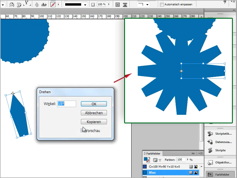 Tipps &amp; Tricks zu Adobe InDesign: Sonnenstrahleffekt/Sunbeams durch cleveres Kopieren erstellen