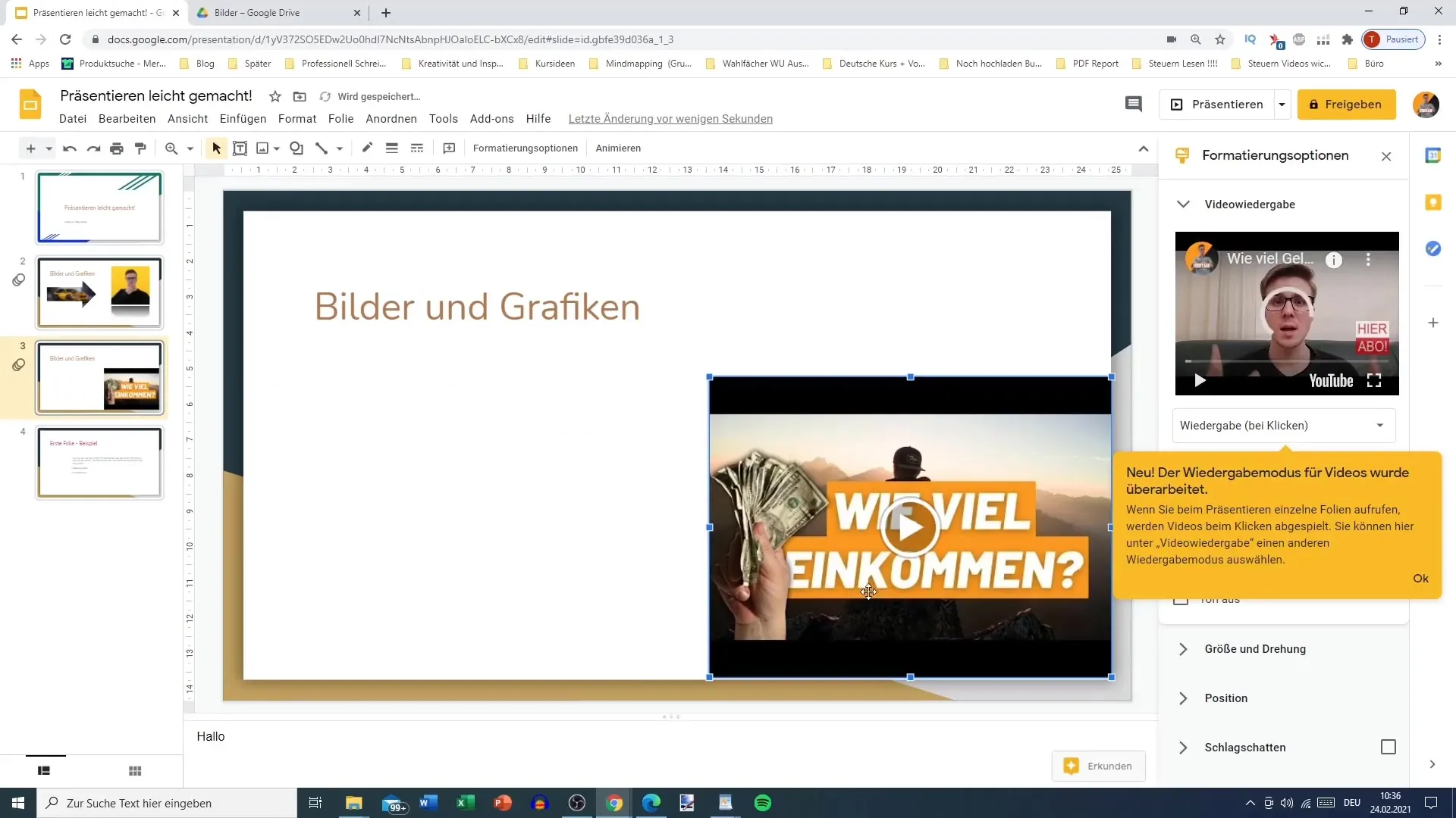 Videos effektiv in Google Slides einfügen