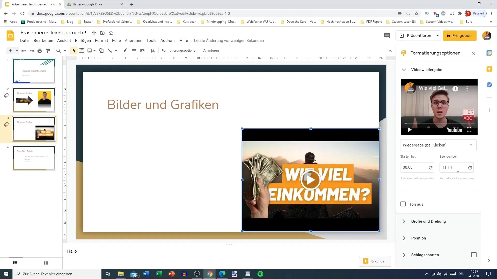 Videos effektiv in Google Slides einfügen