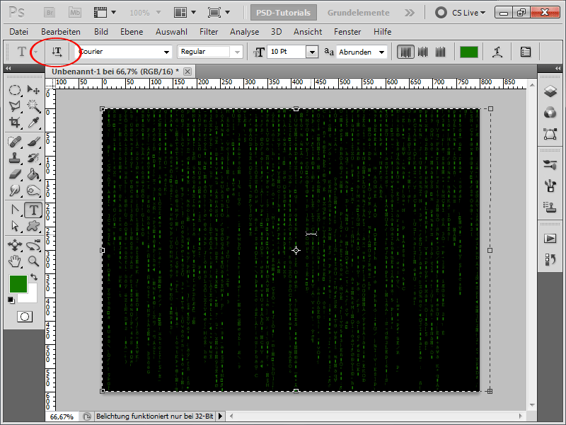 Matrix-effekt med animasjon