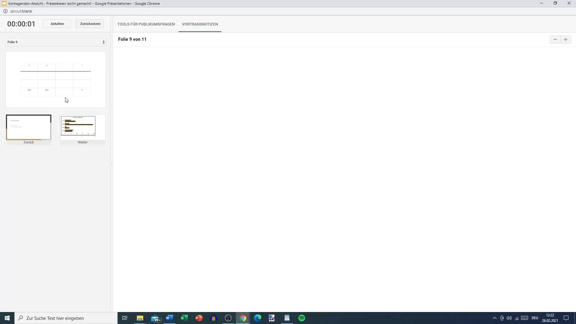 Optimale Vorbereitung für Google Slides-Bildschirmpräsentationen