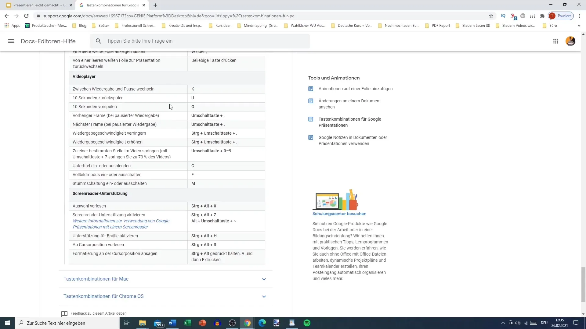 Die besten Tastaturbefehle für Google Slides
