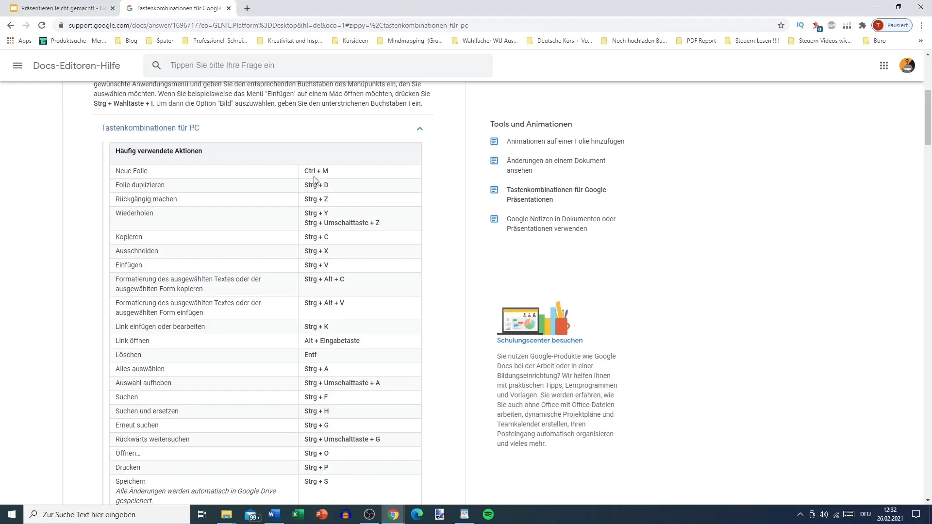 Die besten Tastaturbefehle für Google Slides