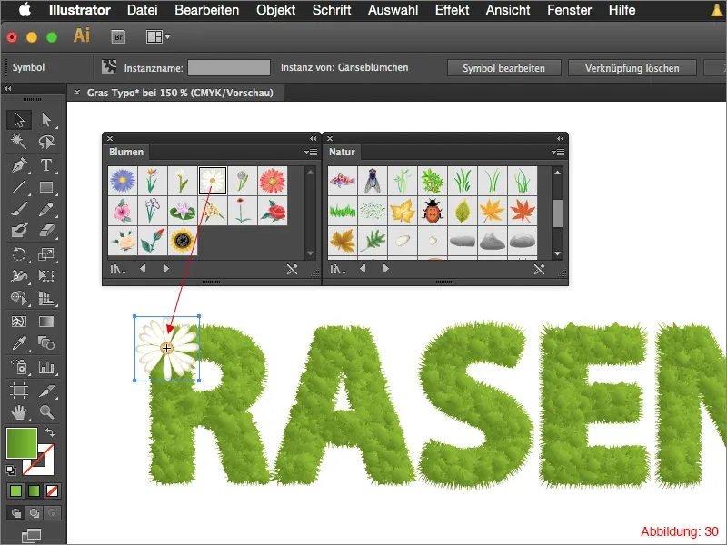 Kurti žolės tipografiją - „Adobe Illustrator“.
