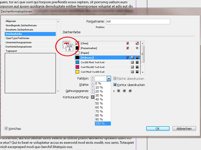 Μορφές χαρακτήρων και γραμμών στο InDesign