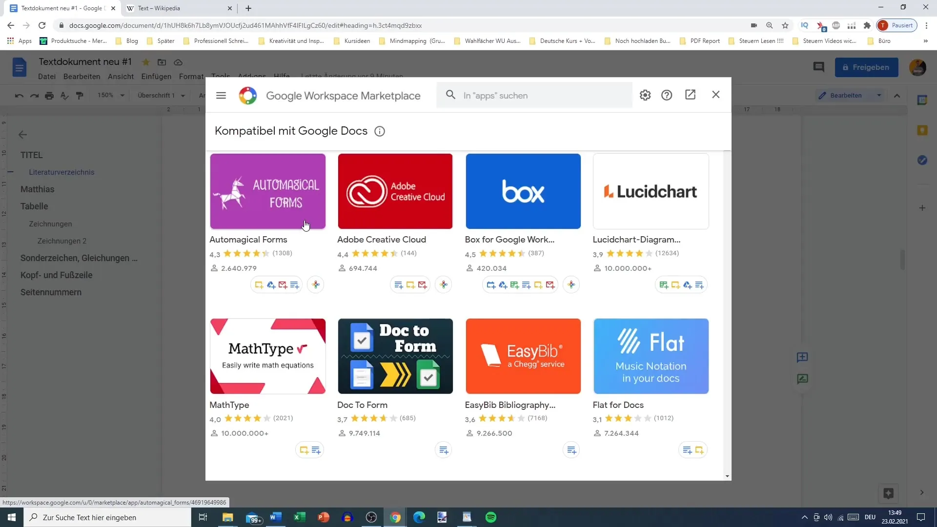 Google Docs add-ons for productive work