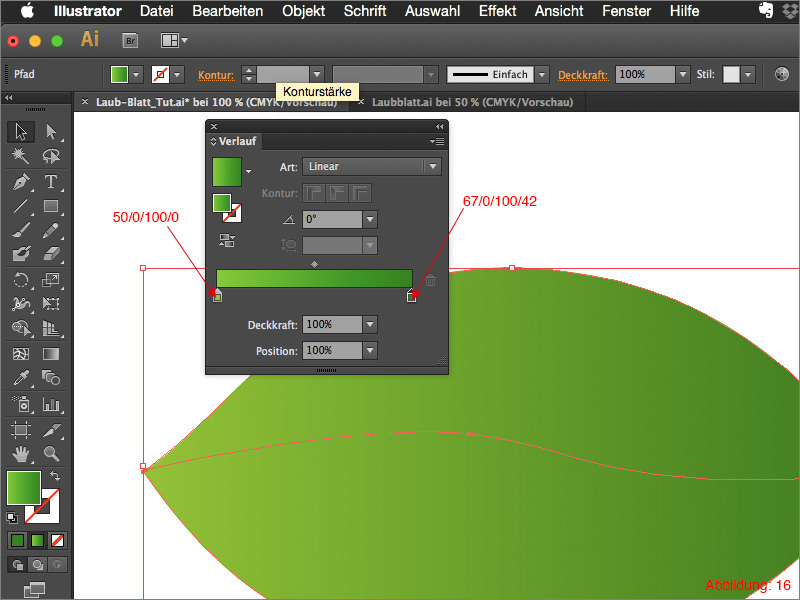 Laubblatt erstellen Adobe Illustrator