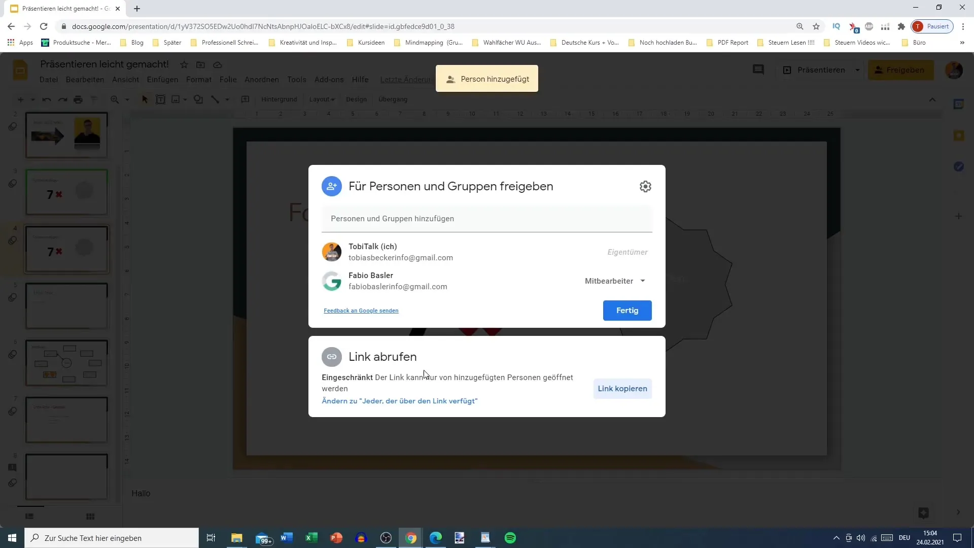 Google Slides Präsentation effektiv drucken und freigeben