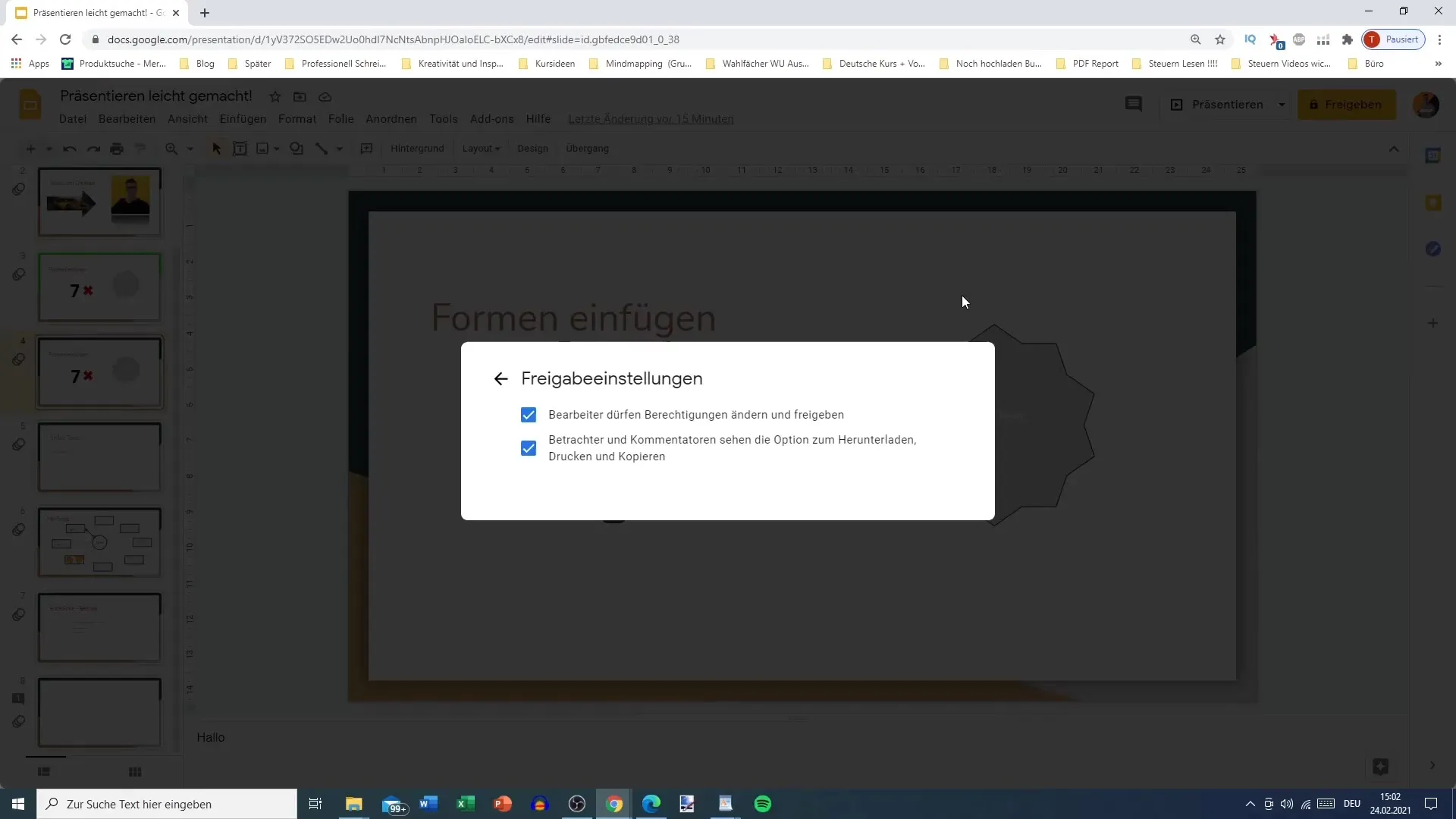 Google Slides Präsentation effektiv drucken und freigeben