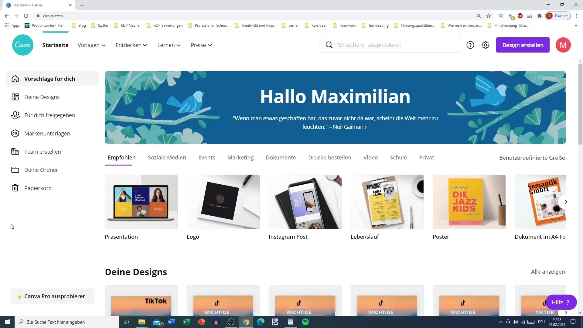Canva ile TikTok profil resmi oluşturun