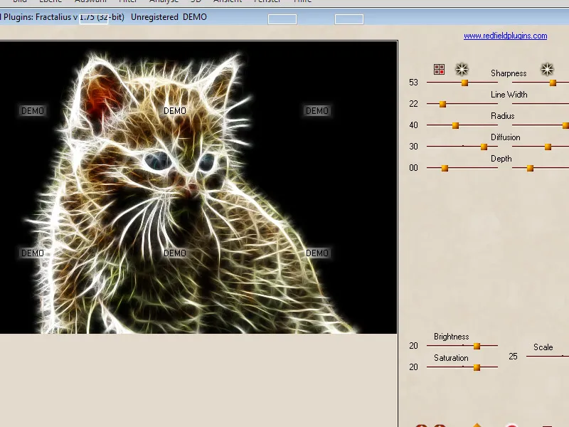 Fractal sphere effect with the help of plug-ins