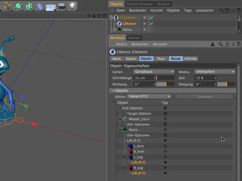 Neu in Release 13 - Animation eines Aliens mit dem CMotion-Walkcycle