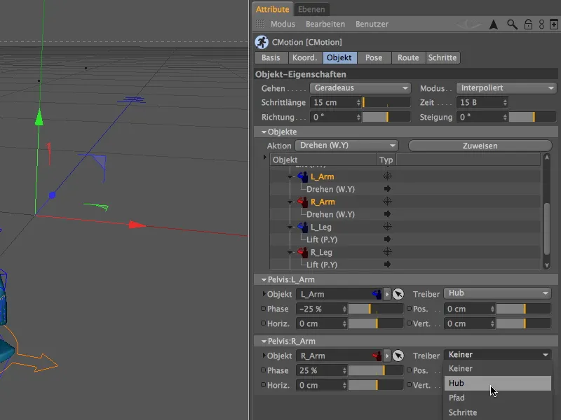 Neu in Release 13 - Animation eines Aliens mit dem CMotion-Walkcycle