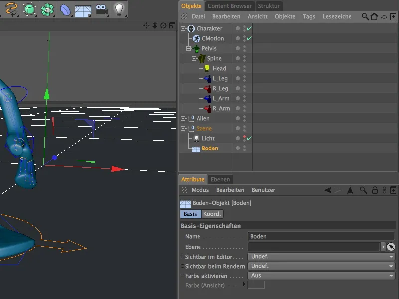 Neu in Release 13 - Animation eines Aliens mit dem CMotion-Walkcycle
