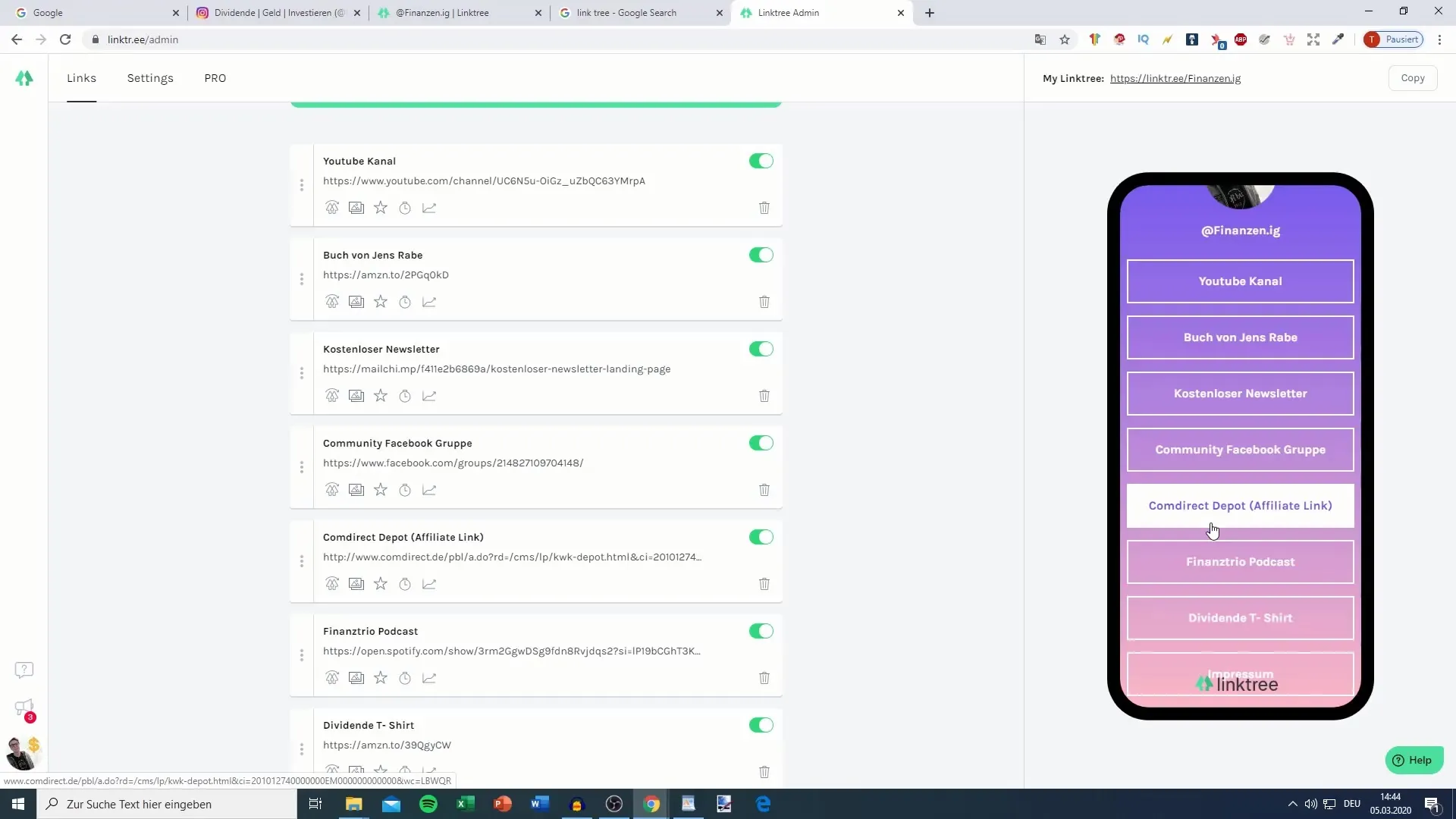 This is how you integrate links with Linktree for Instagram
