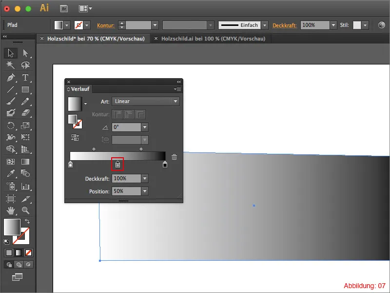 Kurti medinį skydelį - „Adobe Illustrator“.