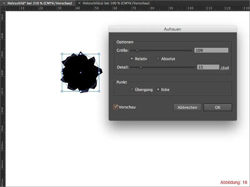 Sukurkite medinį skydą - Adobe Illustrator
