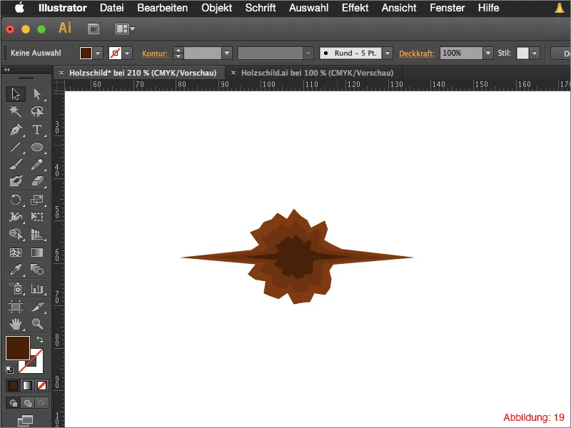 Kurti medinį skydelį - „Adobe Illustrator“.
