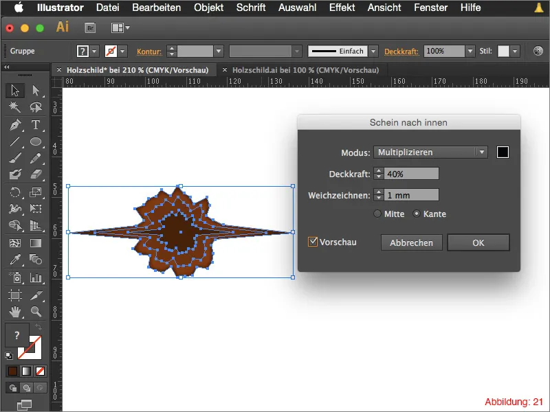 Sukurkite medinį ženklą - Adobe Illustrator
