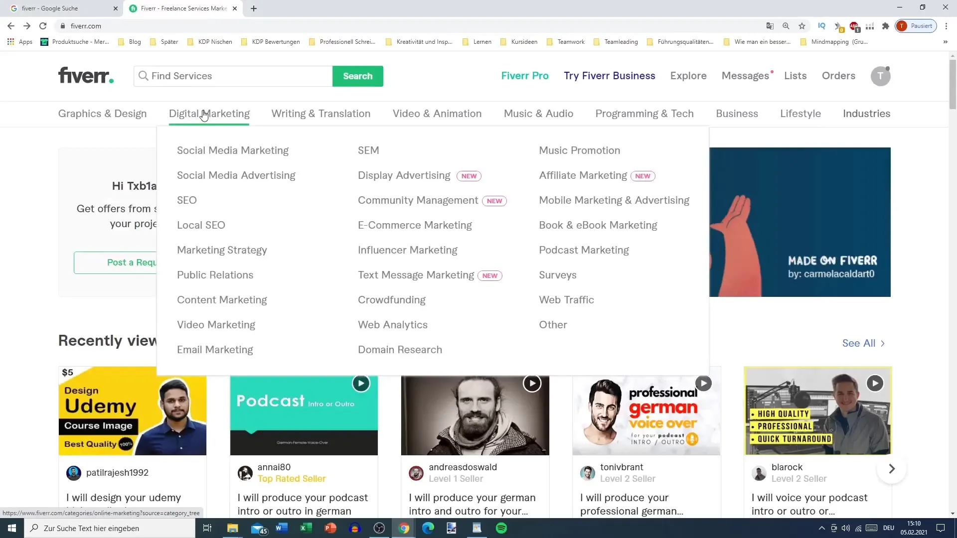 TikTok pazarlamasını dış kaynak kullanarak kolayca yapın - Fiverr'daki serbest çalışanlardan hizmet alın
