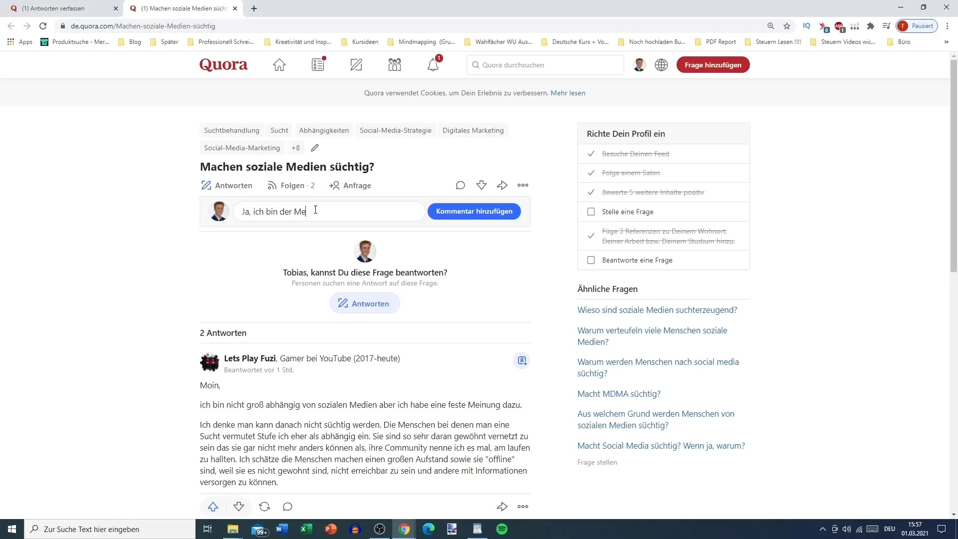 Creare un profilo Quora: istruzioni passo dopo passo per la configurazione