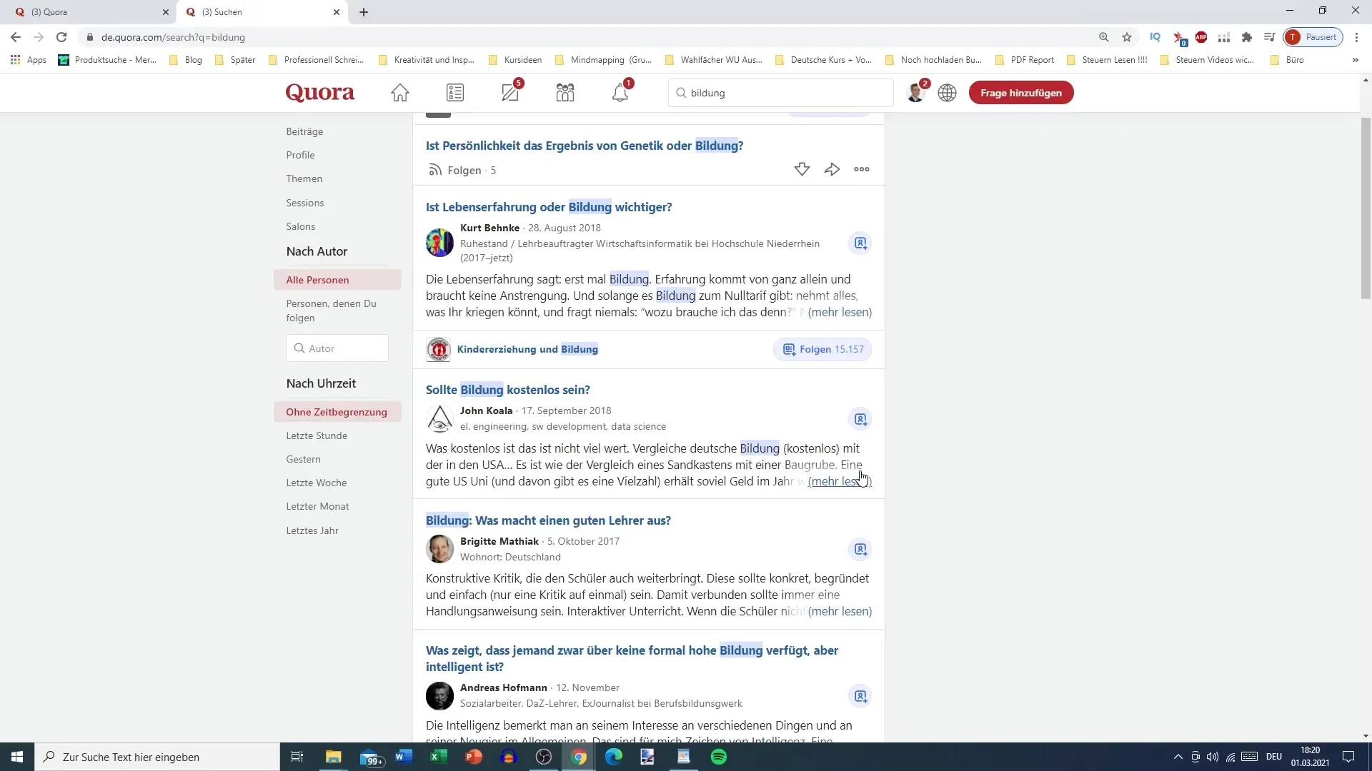 Quora keyword research for increased visibility