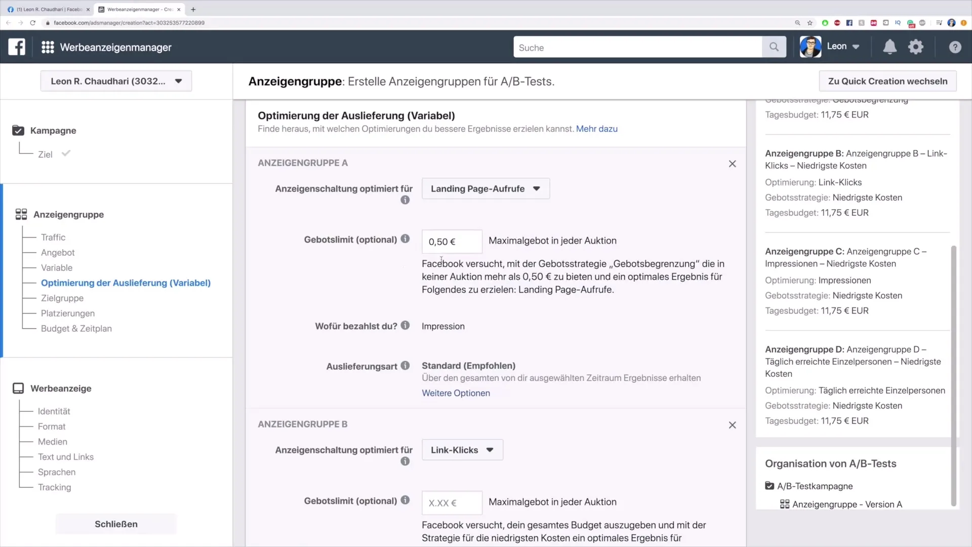 Split-Test zur Auslieferungsoptimierung im Internet