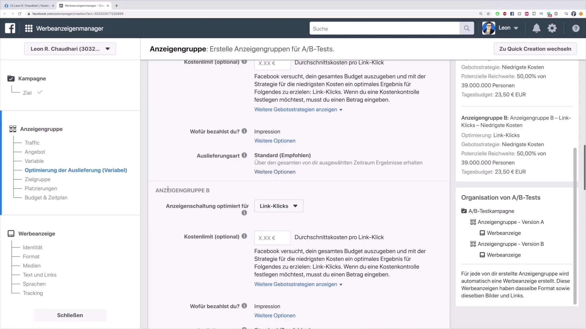 Split-Test zur Auslieferungsoptimierung im Internet
