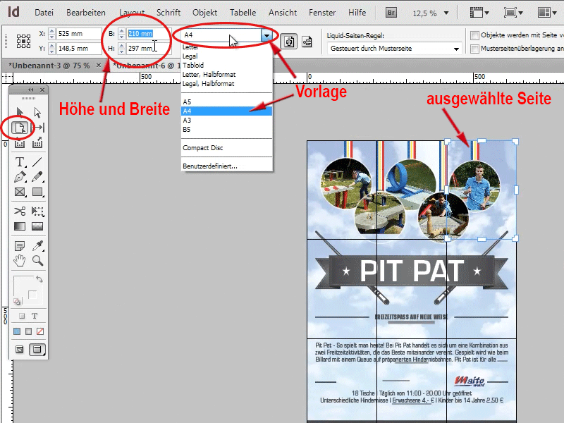 Adobe InDesign tips & tricks: Use the page tool to place pages one below the other, e.g. for puzzles