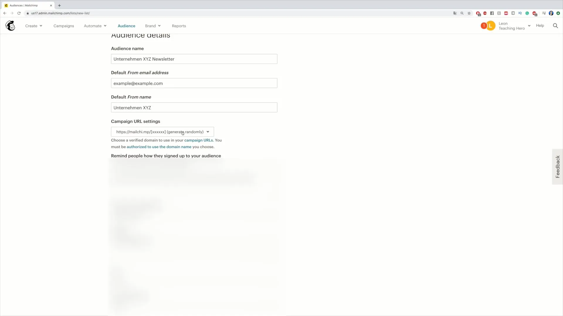 Audience in Mailchimp erstellen – Schritt-für-Schritt Anleitung