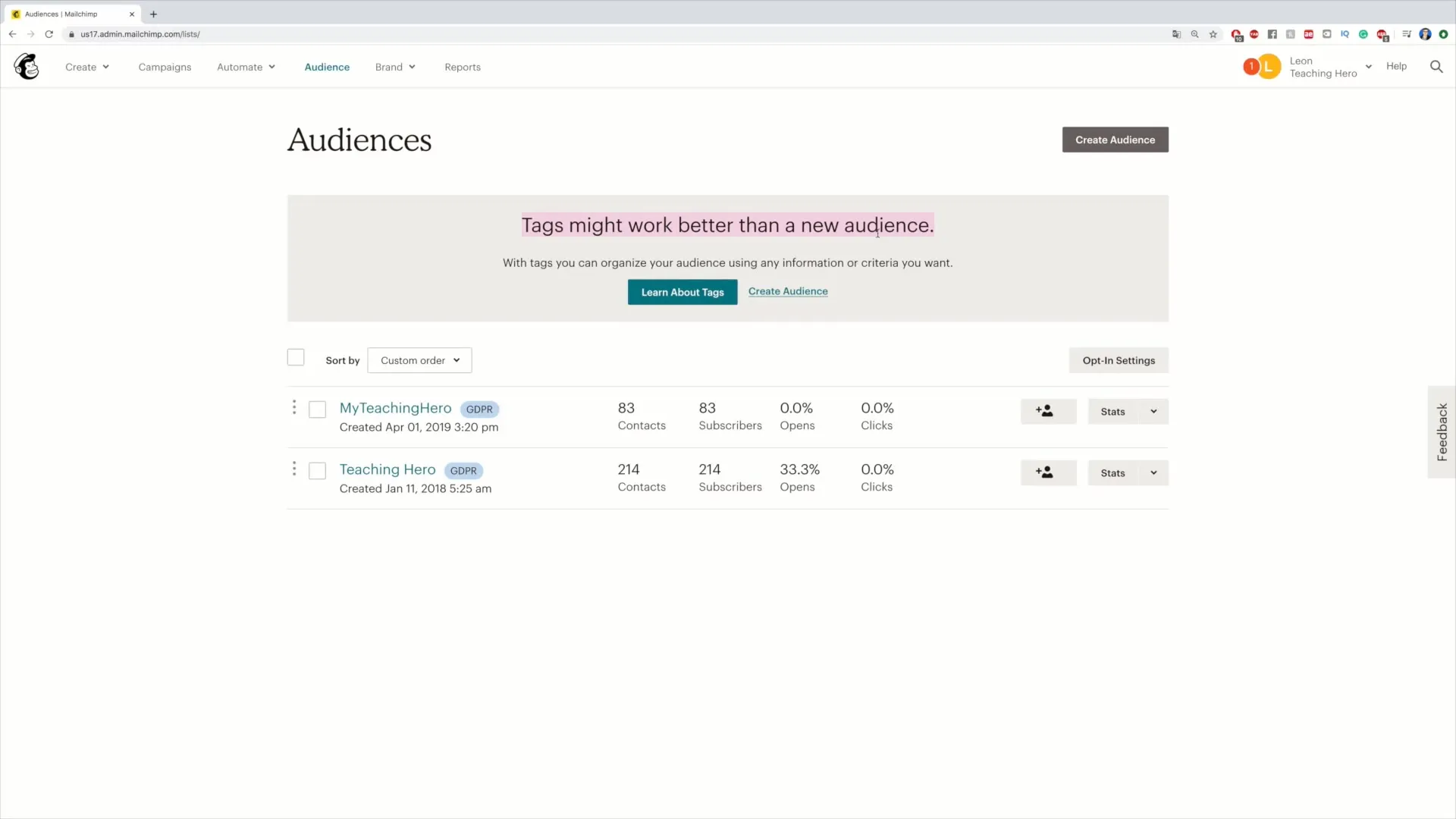Audience in Mailchimp erstellen – Schritt-für-Schritt Anleitung
