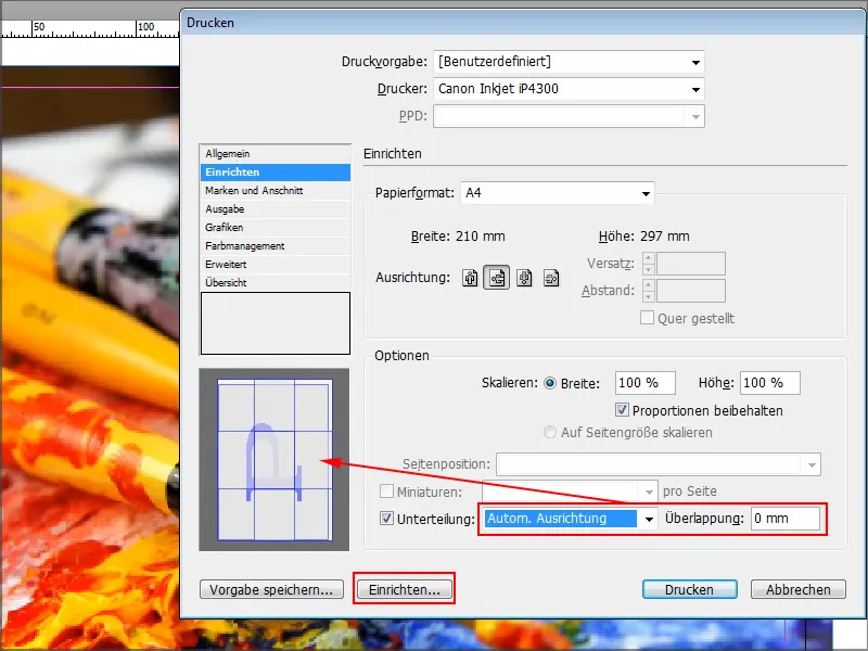 Adobe InDesign 팁 및 요령: 여러 DIN A4 용지에 DIN A3 - DIN A0 인쇄하기
