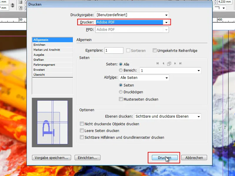 Adobe InDesign 팁 및 요령: 여러 DIN A4 용지에 DIN A3 - DIN A0 인쇄하기
