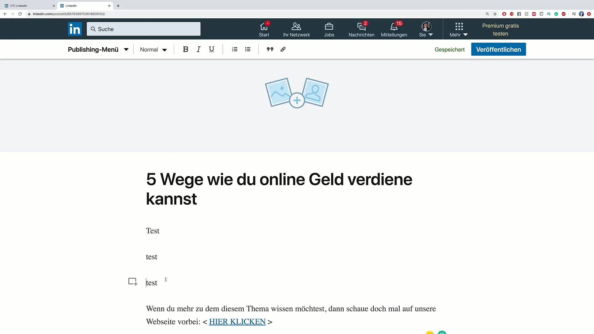 Vytvořit příspěvky a články na LinkedIn pro dosažení většího dosahu