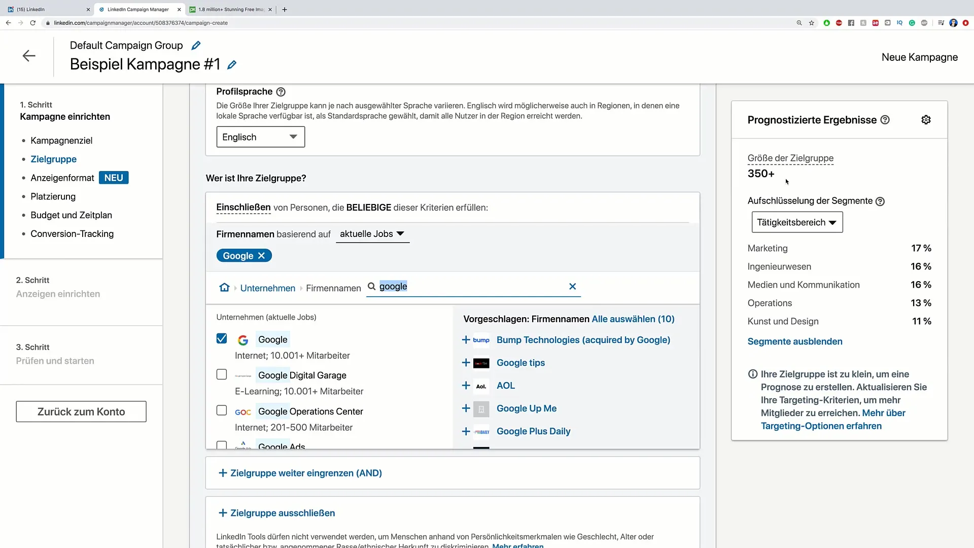 Vytvoření efektivní reklamy na LinkedIn