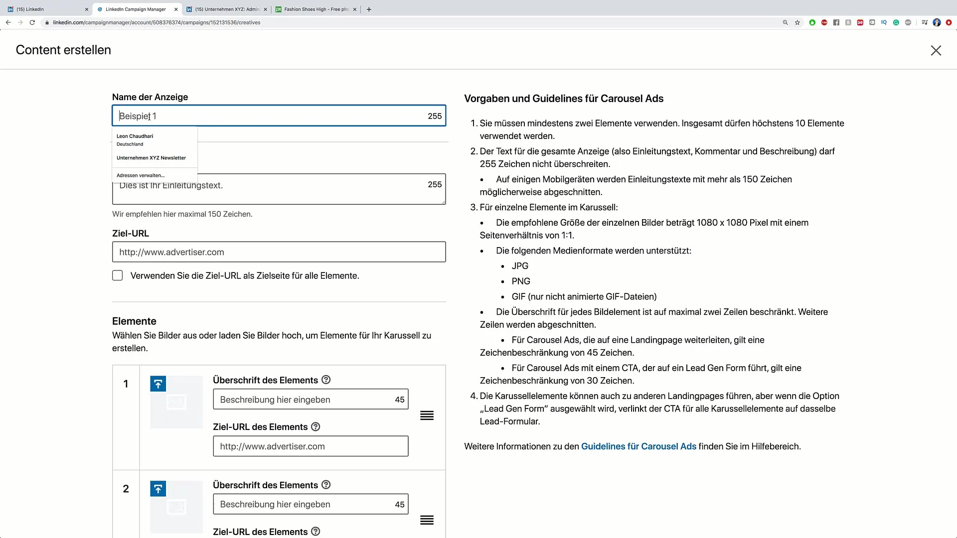 Úspěšně vytvořit karuselové reklamy na LinkedIn