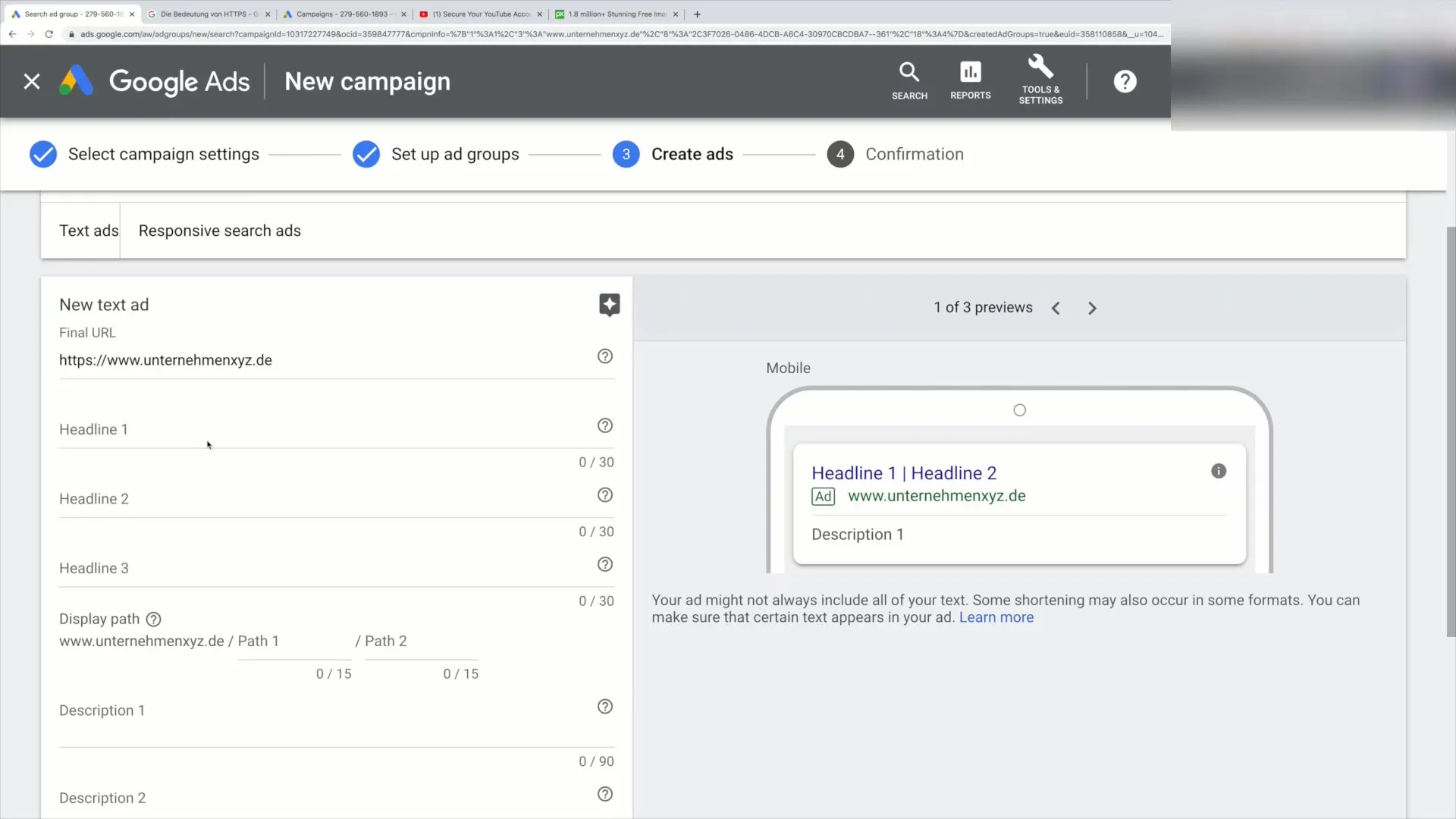 Vytvoření reklamního inzerátu vyhledávání - Návod krok za krokem