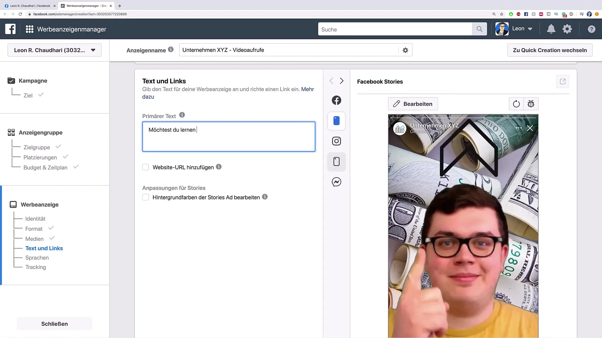 Vytvoření inzerátů na Facebook s videem: Návod krok za krokem