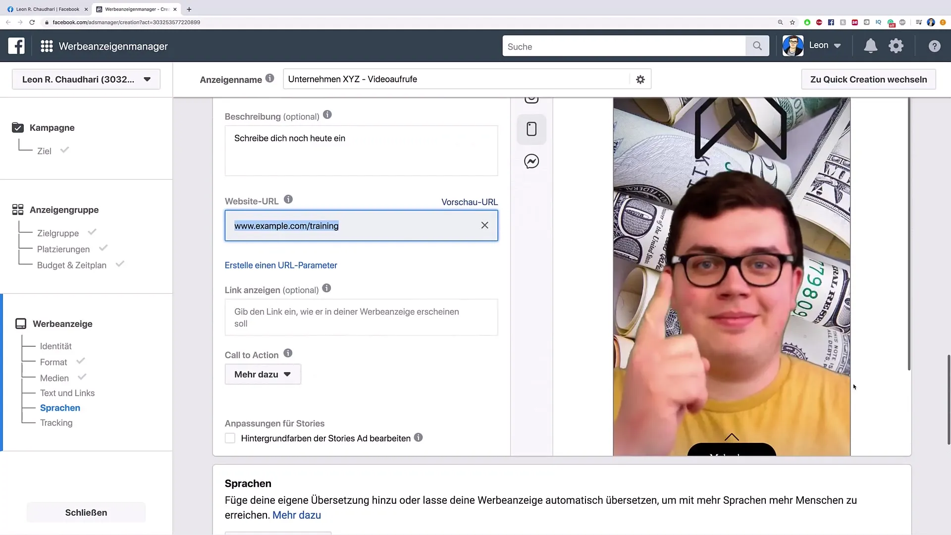 Vytváření reklamních videonasbírání na Facebooku: Návod krok za krokem