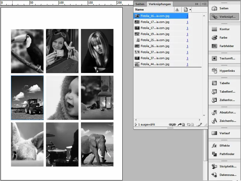 Suggerimenti e trucchi su Adobe InDesign: confrontare rapidamente le foto in bianco e nero e a colori.