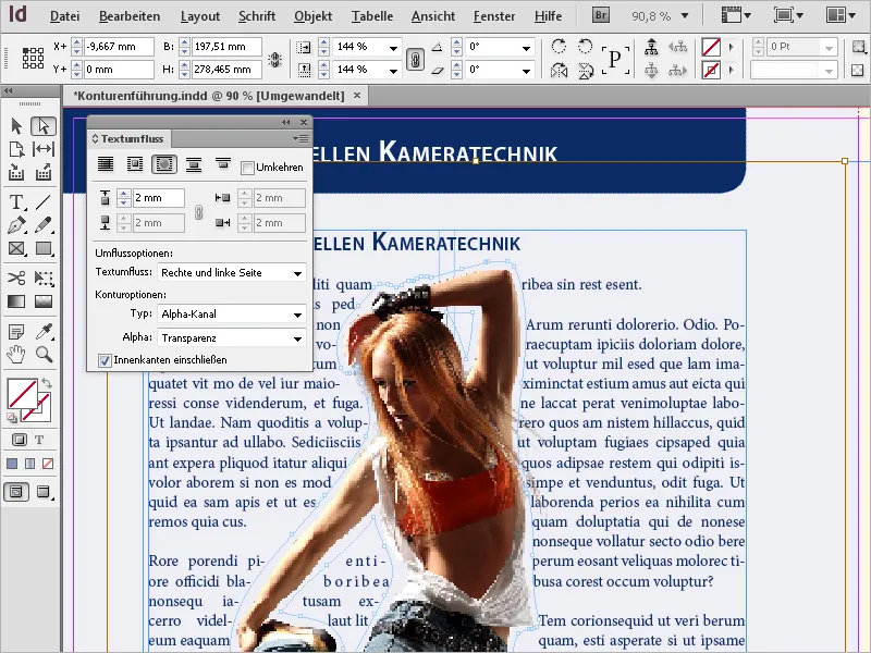 Αναδίπλωση κειμένου στο InDesign