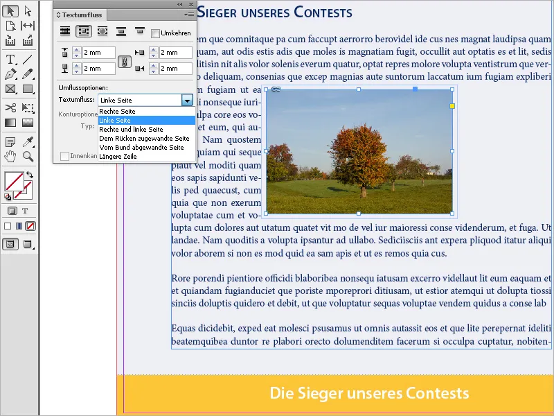 Αναδίπλωση κειμένου στο InDesign