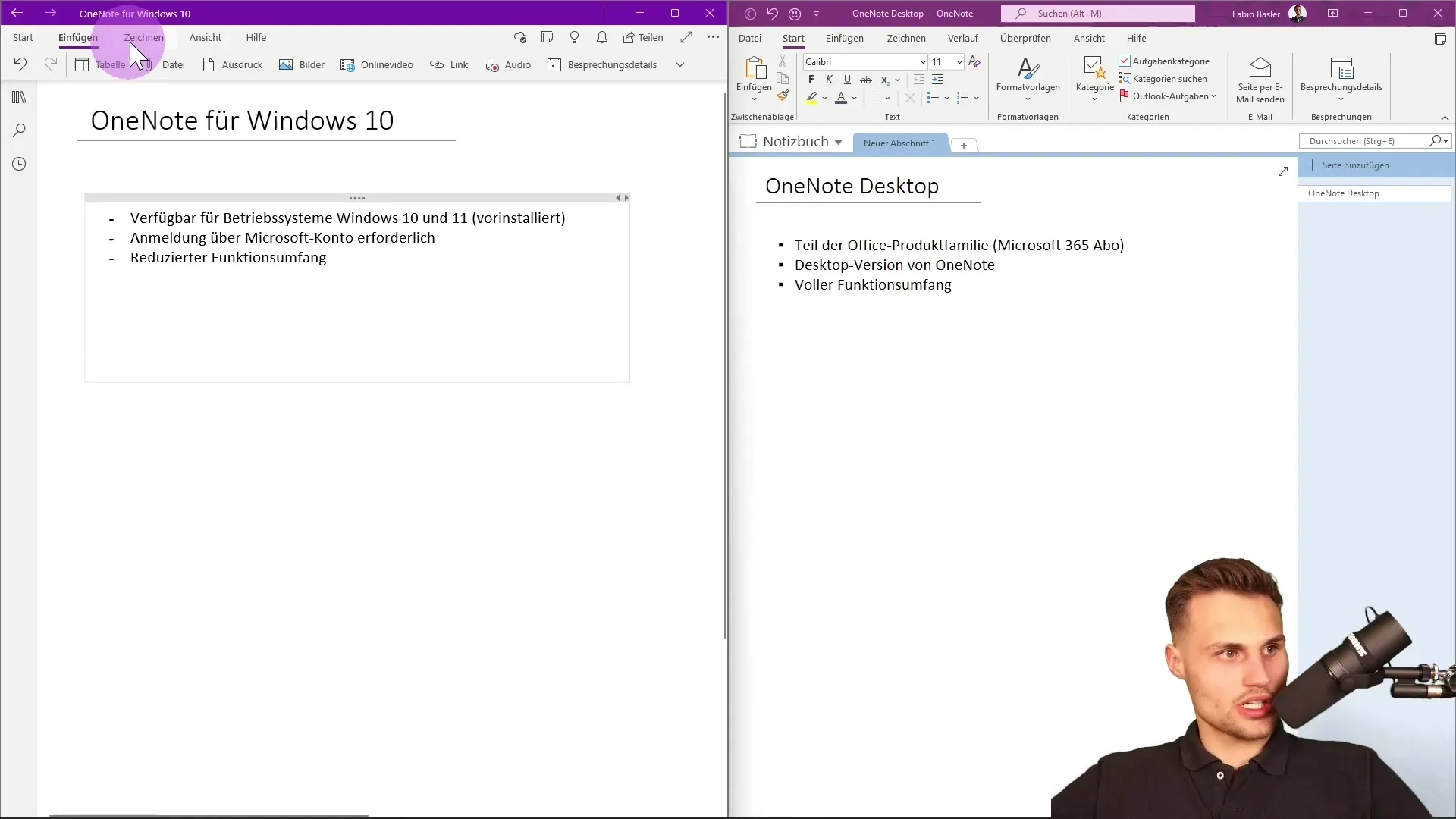 Diferencias entre OneNote para Windows 10 y OneNote de escritorio